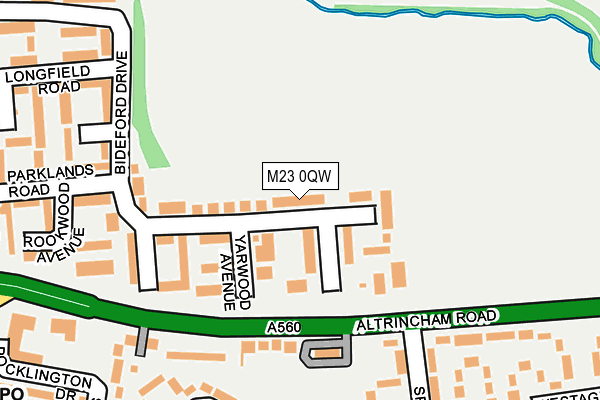 M23 0QW map - OS OpenMap – Local (Ordnance Survey)