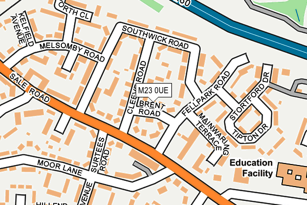 M23 0UE map - OS OpenMap – Local (Ordnance Survey)