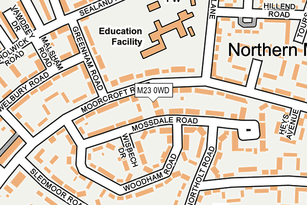M23 0WD map - OS OpenMap – Local (Ordnance Survey)