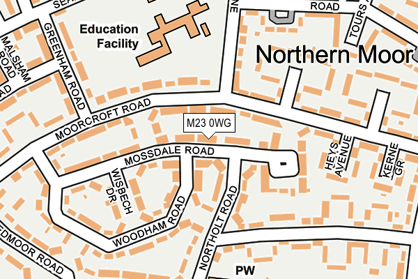 M23 0WG map - OS OpenMap – Local (Ordnance Survey)