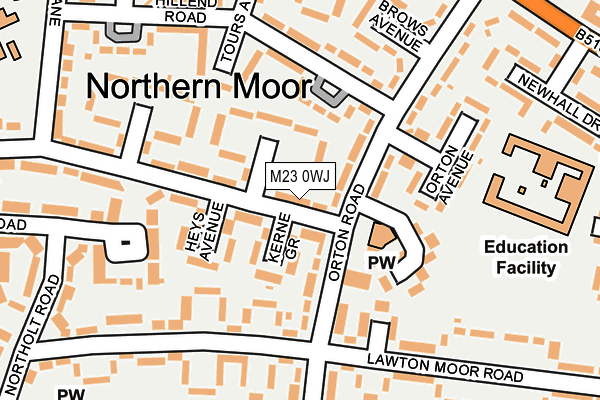 M23 0WJ map - OS OpenMap – Local (Ordnance Survey)