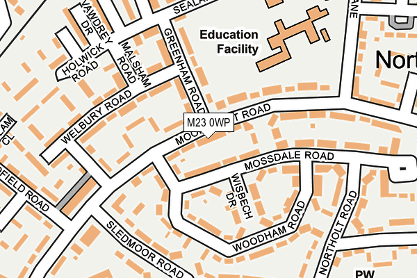 M23 0WP map - OS OpenMap – Local (Ordnance Survey)