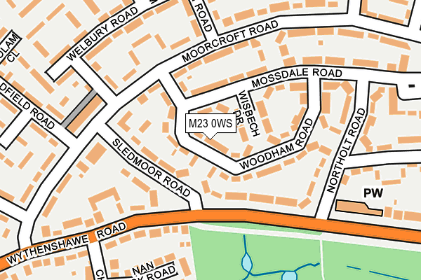 M23 0WS map - OS OpenMap – Local (Ordnance Survey)