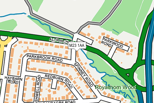 M23 1AA map - OS OpenMap – Local (Ordnance Survey)