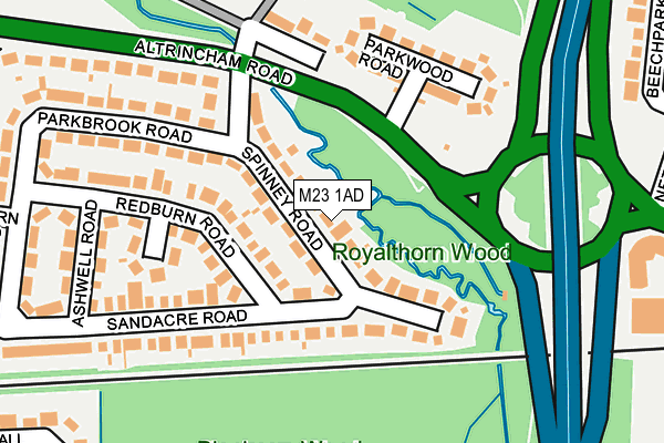 M23 1AD map - OS OpenMap – Local (Ordnance Survey)