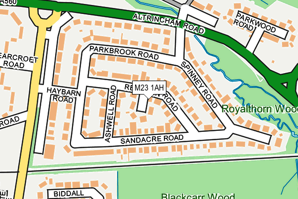 M23 1AH map - OS OpenMap – Local (Ordnance Survey)