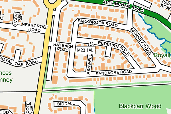 M23 1AL map - OS OpenMap – Local (Ordnance Survey)