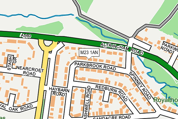 M23 1AN map - OS OpenMap – Local (Ordnance Survey)