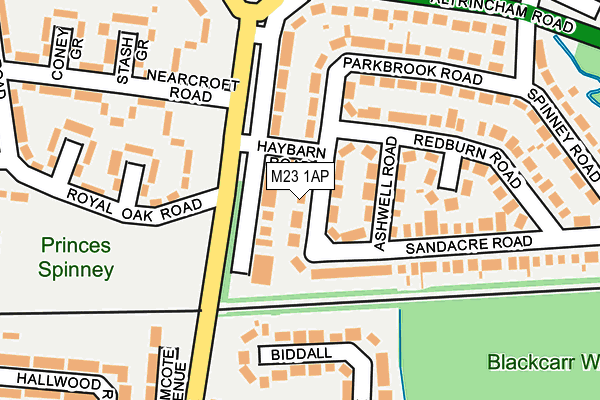 M23 1AP map - OS OpenMap – Local (Ordnance Survey)