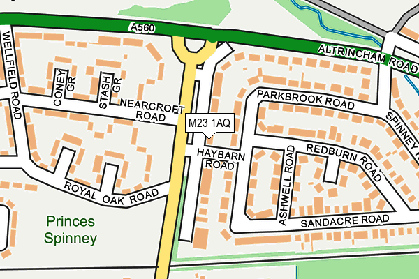 M23 1AQ map - OS OpenMap – Local (Ordnance Survey)