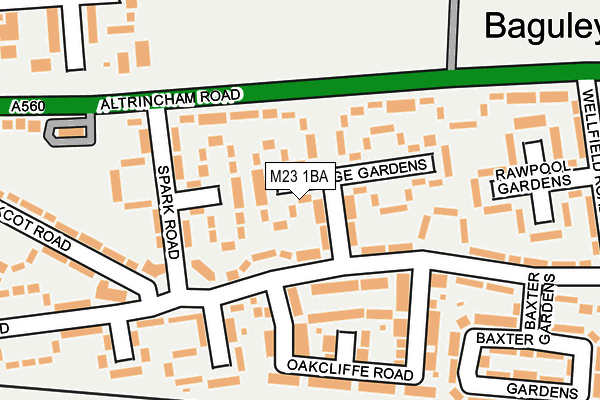 M23 1BA map - OS OpenMap – Local (Ordnance Survey)