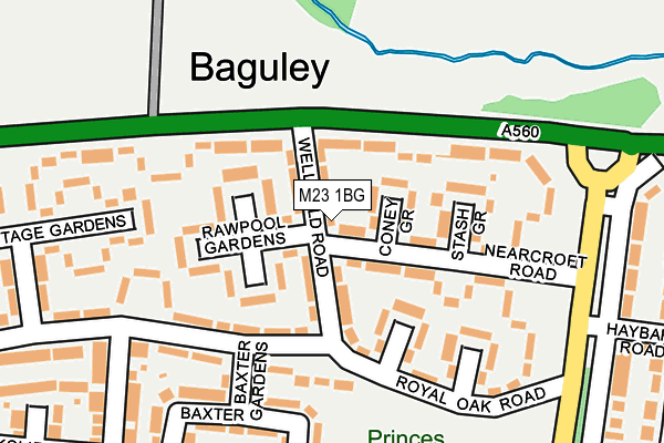 M23 1BG map - OS OpenMap – Local (Ordnance Survey)