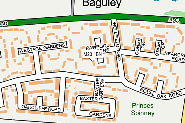 M23 1BN map - OS OpenMap – Local (Ordnance Survey)