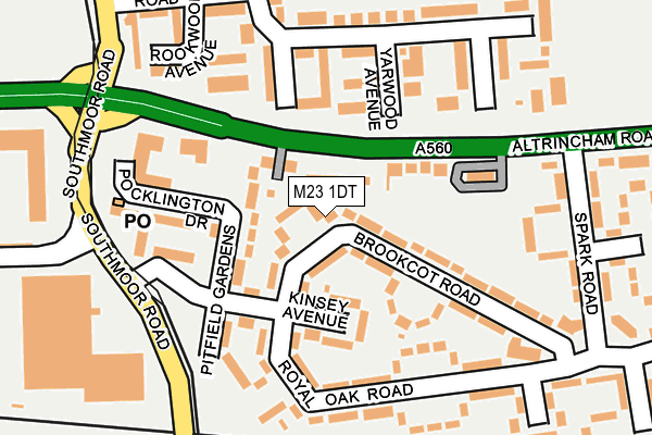 M23 1DT map - OS OpenMap – Local (Ordnance Survey)