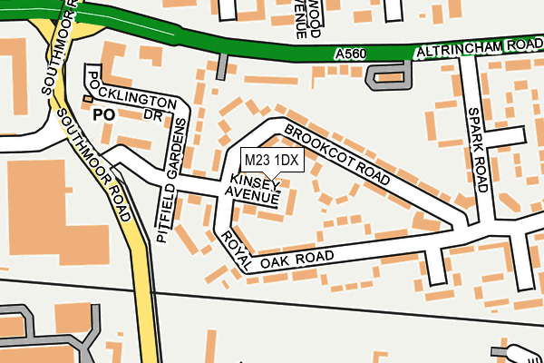 M23 1DX map - OS OpenMap – Local (Ordnance Survey)