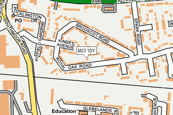 M23 1DY map - OS OpenMap – Local (Ordnance Survey)