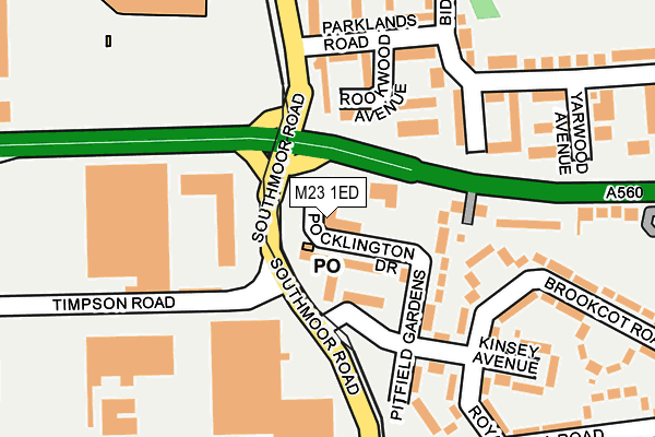 M23 1ED map - OS OpenMap – Local (Ordnance Survey)