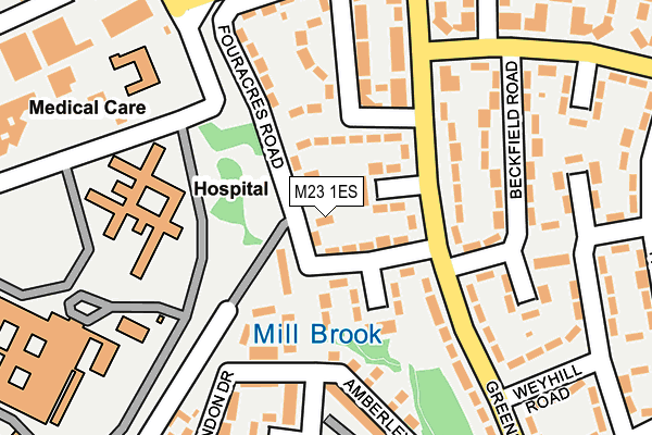 M23 1ES map - OS OpenMap – Local (Ordnance Survey)