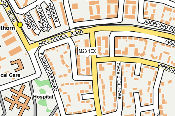 M23 1EX map - OS OpenMap – Local (Ordnance Survey)