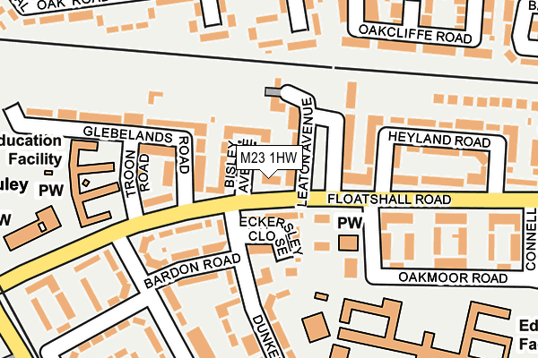 M23 1HW map - OS OpenMap – Local (Ordnance Survey)
