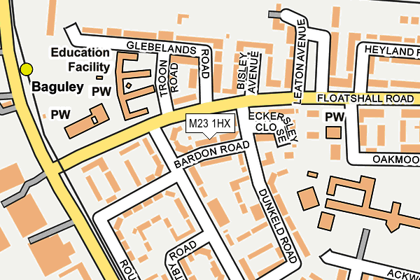 M23 1HX map - OS OpenMap – Local (Ordnance Survey)