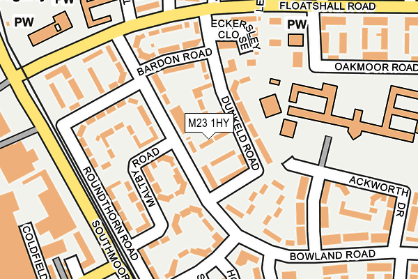 M23 1HY map - OS OpenMap – Local (Ordnance Survey)