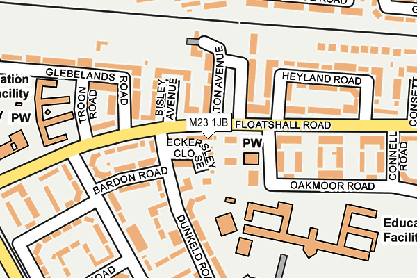 M23 1JB map - OS OpenMap – Local (Ordnance Survey)