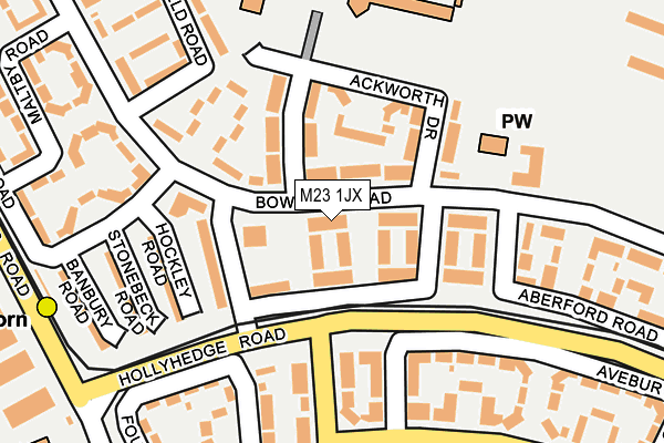 M23 1JX map - OS OpenMap – Local (Ordnance Survey)