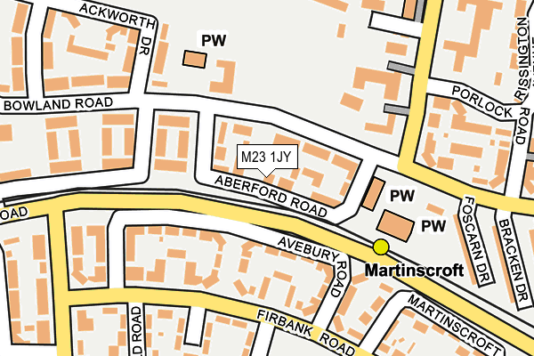 M23 1JY map - OS OpenMap – Local (Ordnance Survey)