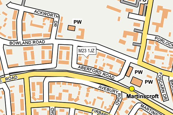 M23 1JZ map - OS OpenMap – Local (Ordnance Survey)