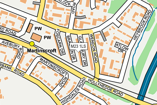 M23 1LS map - OS OpenMap – Local (Ordnance Survey)