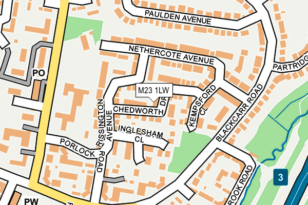 M23 1LW map - OS OpenMap – Local (Ordnance Survey)