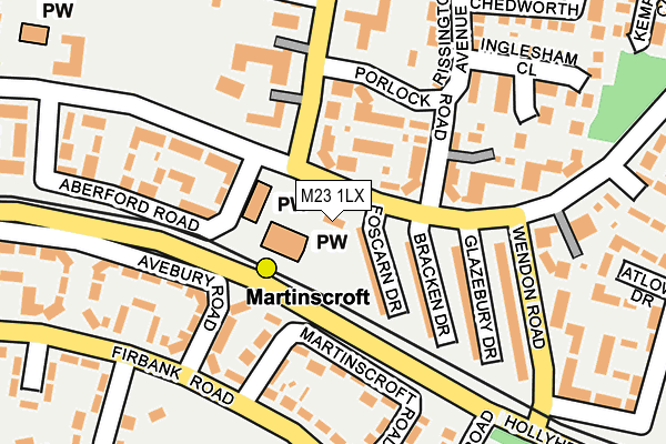 M23 1LX map - OS OpenMap – Local (Ordnance Survey)