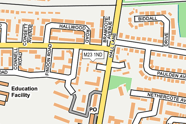 M23 1ND map - OS OpenMap – Local (Ordnance Survey)