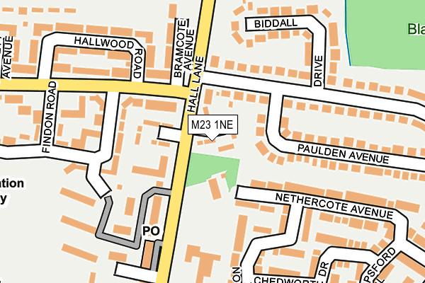 M23 1NE map - OS OpenMap – Local (Ordnance Survey)