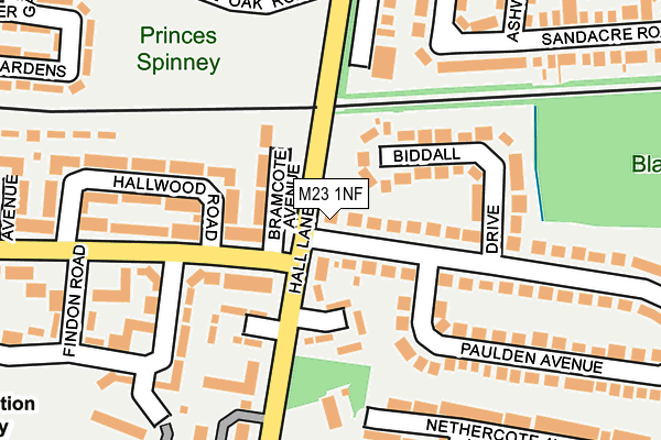 M23 1NF map - OS OpenMap – Local (Ordnance Survey)