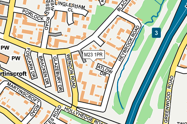 M23 1PR map - OS OpenMap – Local (Ordnance Survey)
