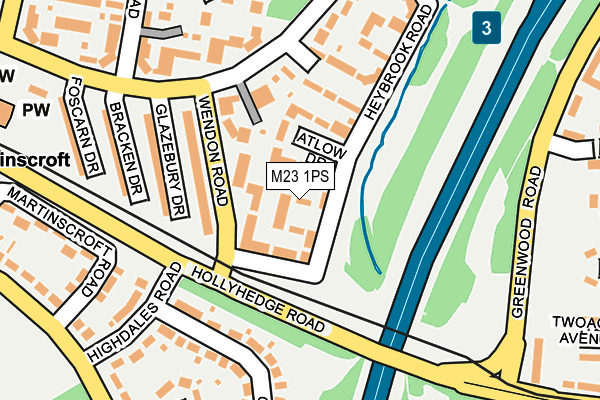 M23 1PS map - OS OpenMap – Local (Ordnance Survey)