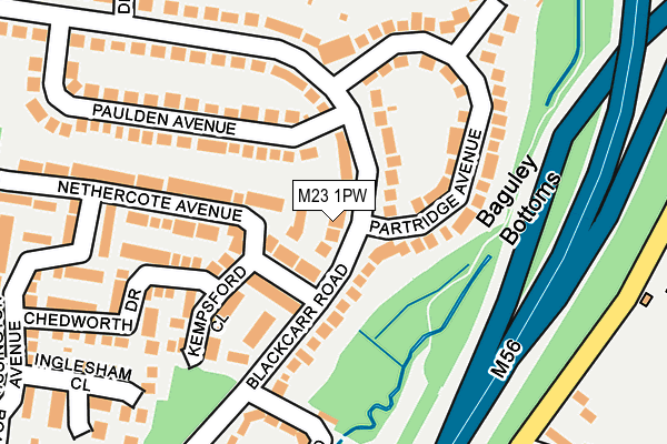 M23 1PW map - OS OpenMap – Local (Ordnance Survey)