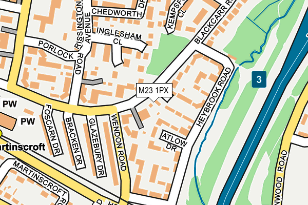 M23 1PX map - OS OpenMap – Local (Ordnance Survey)