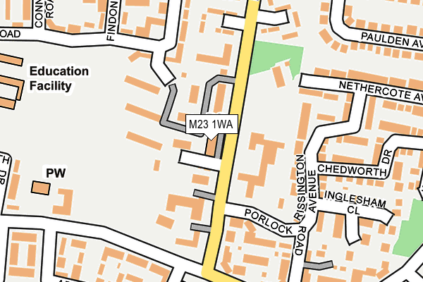 M23 1WA map - OS OpenMap – Local (Ordnance Survey)