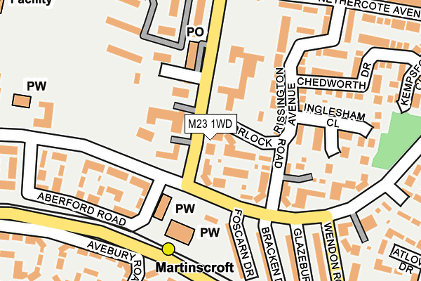 M23 1WD map - OS OpenMap – Local (Ordnance Survey)