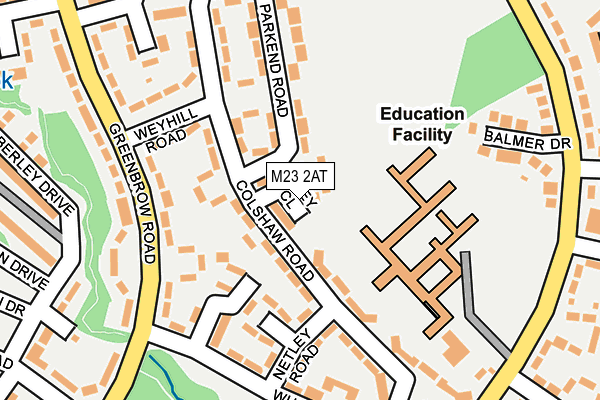 M23 2AT map - OS OpenMap – Local (Ordnance Survey)