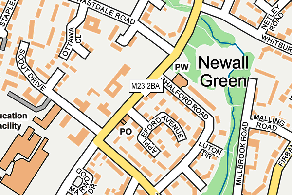 M23 2BA map - OS OpenMap – Local (Ordnance Survey)