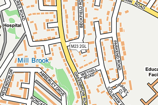 M23 2GL map - OS OpenMap – Local (Ordnance Survey)