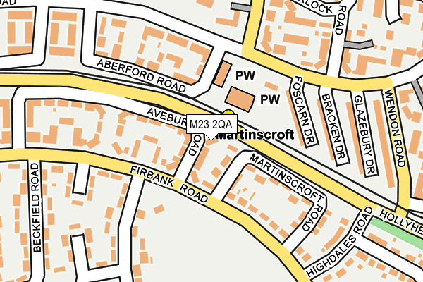 M23 2QA map - OS OpenMap – Local (Ordnance Survey)