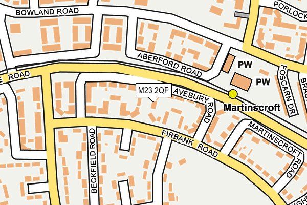 M23 2QF map - OS OpenMap – Local (Ordnance Survey)