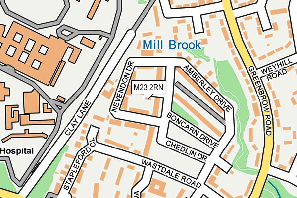 M23 2RN map - OS OpenMap – Local (Ordnance Survey)