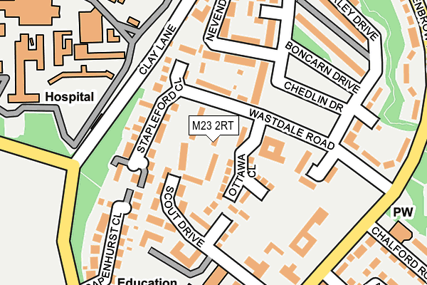 M23 2RT map - OS OpenMap – Local (Ordnance Survey)