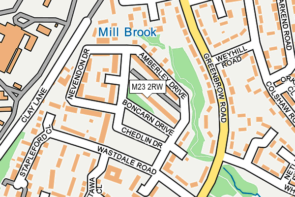 M23 2RW map - OS OpenMap – Local (Ordnance Survey)